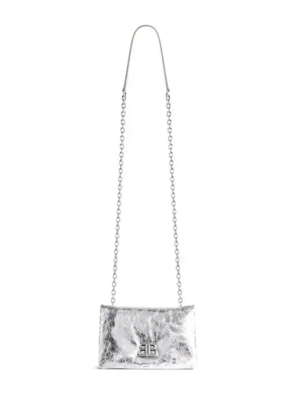 Sold❌BALENCIAGA Nano Monaco Metallized Leather Bag NEW